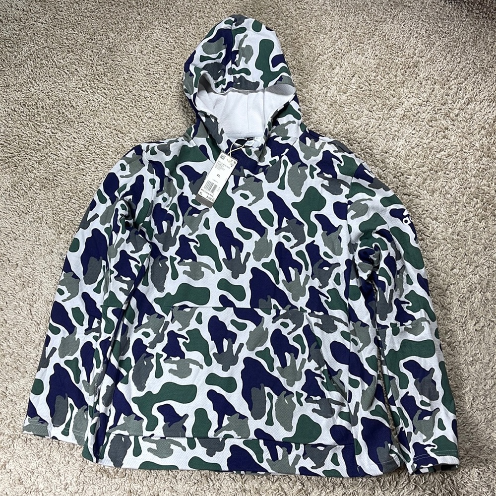 🎉HP NWT Adidas Pharrell Williams N.E.R.D. Camo Purple/Green Champ Hoodie SZ XL